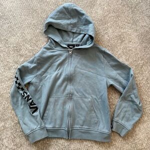 Vans Youth Medium Blue Zip-Up Hoodie Checker Logo